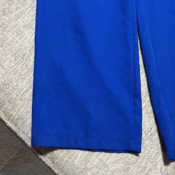 NWT Medium One shoulder jumpsuit formal royal blue flower on shoulder Teacup - Picture 3 of 5